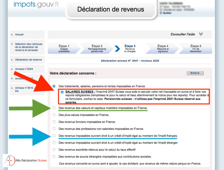 Frontaliers remplir sa déclaration d'impôt AlloDéclaration Suisse